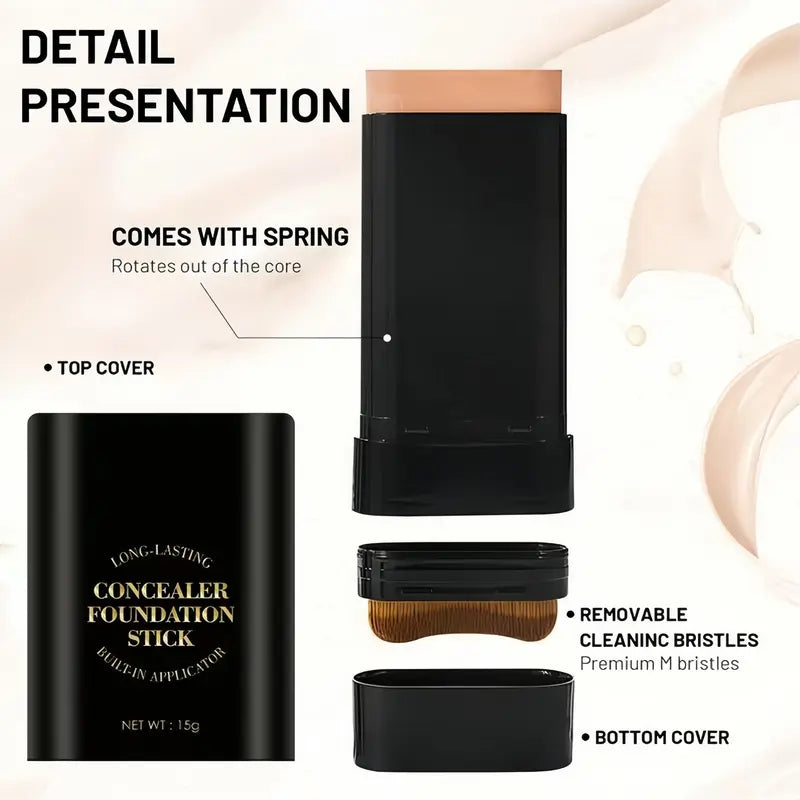 Doppelseitiger Foundation- & Concealer-Stift mit integriertem Pinsel