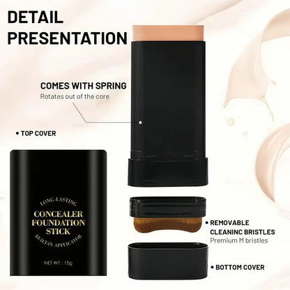 Doppelseitiger Foundation- & Concealer-Stift mit integriertem Pinsel